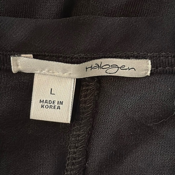 Halogen Nordstrom Short Sleeve Top w/Sheer Sleeves in Black Women's Size Large - Picture 5 of 7